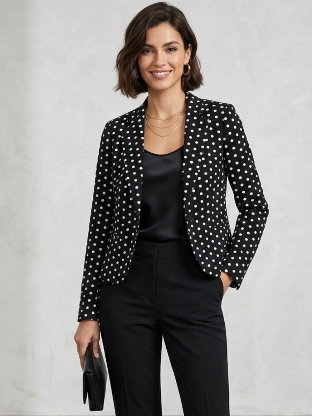 Polka Dot Black Blazer Ptp 17"